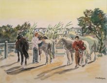 Yves Brayer - Retour de promenade - Camargue - 1984